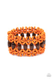 Bali Beach Retreat - Orange - Paparazzi Bracelet Wood