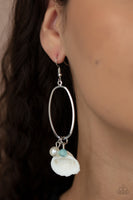 This Too SHELL Pass - Blue - Paparazzi Earrings Shell Cat's Eye Stone