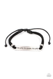 Paparazzi - To Live, To Learn, To Love - Black Bracelet Inspirational Sliding Knot