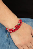 Desert Rainbow - Red - Paparazzi Stretchy Bracelet