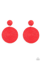 Paparazzi - Circulate The Room - Red Earrings Post