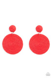 Paparazzi - Circulate The Room - Red Earrings Post