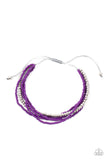 All Beaded Up - Purple - Paparazzi Bracelet Sliding Knot