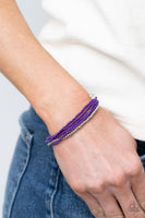 All Beaded Up - Purple - Paparazzi Bracelet Sliding Knot