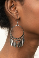 Paparazzi - Radiant Chimes - Black Earrings