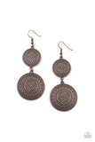 Paparazzi - Road Trip Paradise - Copper Earrings