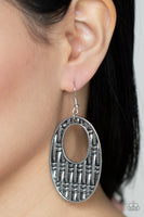 Engraved Edge - Silver - Paparazzi Earrings