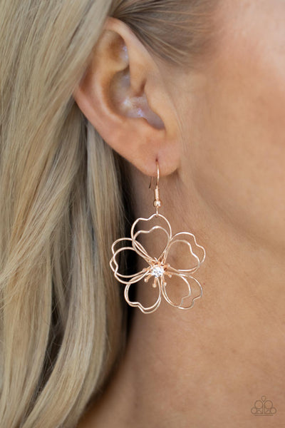 Paparazzi - Petal Power - Rose Gold Earrings Flowers