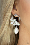 Paparazzi - Elegant Expo - White Earrings Post