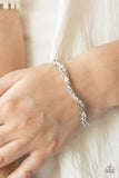 Paparazzi - Twisted Twinkle - White Bracelet Cuff