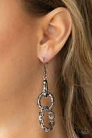 Paparazzi - Shameless Shine - Black Earrings