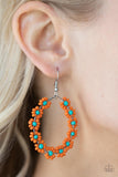 Paparazzi - Festively Flower Child - Orange Earrings Seed Beads