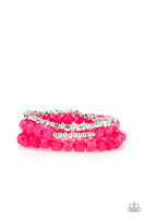 Paparazzi - Vacay Vagabond - Pink Bracelet Stretchy