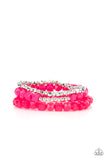 Paparazzi - Vacay Vagabond - Pink Bracelet Stretchy