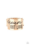 Dream Louder - Gold - Paparazzi Ring Inspirational