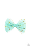 Paparazzi - Twinkly Tulle - Green Hair Clip Hair Accessory
