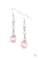 Paparazzi - Epic Elegance - Pink Earrings Cat's Eye Stone