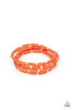 Paparazzi - Radiantly Retro - Orange Bracelet Stretchy