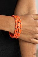 Paparazzi - Radiantly Retro - Orange Bracelet Stretchy