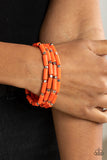 Paparazzi - Radiantly Retro - Orange Bracelet Stretchy