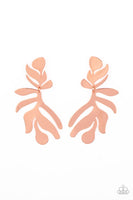 Palm PicnicPaparazzi - Palm Picnic - Copper Post Earrings Leaf