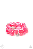 Oceanside Bliss - Pink - Paparazzi Bracelet Stretchy Fashion Fix