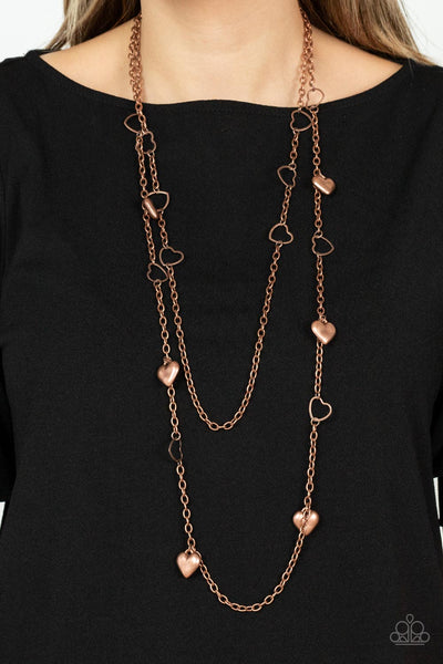 Paparazzi - Chicly Cupid - Copper Necklace Heart