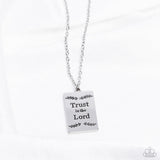 191 Paparazzi - All About Trust - White Necklace Inspirational P2WD-WTXX-191XX