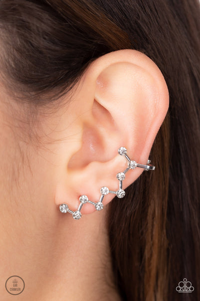 Paparazzi - Clamoring Constellations - White Earrings Post