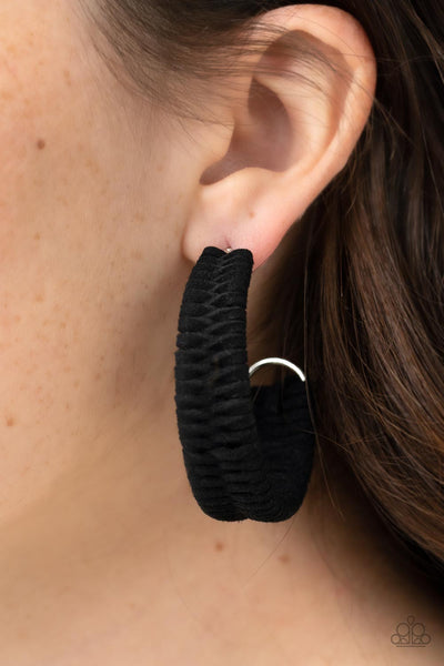 Paparazzi - Rural Guru - Black Earrings Hoops