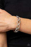 Paparazzi - Tailored Twinkle - White Hinge Bracelet