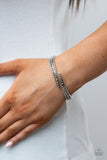 Paparazzi - Sideswiping Shimmer - Silver Hinged Bracelet