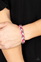 Paparazzi - Travel Mode - Pink Bracelet Sliding Knot P9UR-PKXX-151XX