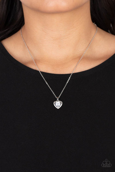 Paparazzi - Effulgently Engaged - White Necklace Heart