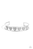 Paparazzi - Decadent Devotion - White Bracelet Cuff Heart