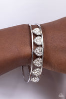 Paparazzi - Decadent Devotion - White Bracelet Cuff Heart