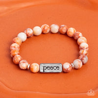 Paparazzi - Serene Season - Orange Bracelet Stretchy Inspirational
