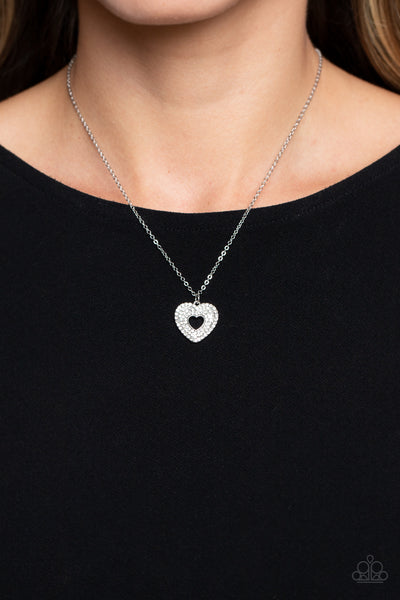 Paparazzi - Romantic Retreat - White Necklace Heart