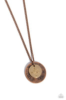 Paparazzi - Gilded Guide - Copper Necklace Inspirational P2WD-CPXX-216XX