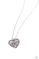 Paparazzi - Flirting Ferris Wheel - Pink Necklace Heart