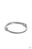 Paparazzi - Thrilling Texture - Silver Bracelet Bangle