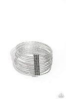 Paparazzi - Shimmery Silhouette - Silver Bracelet Bangle