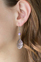 In Bloom - Purple - Paparazzi Earrings #742 (D)