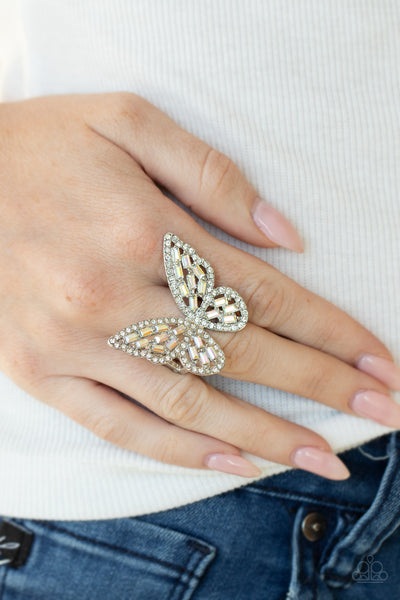 Flauntable Flutter - Multi - Paparazzi Ring Butterfly March 2021 Life of the Party