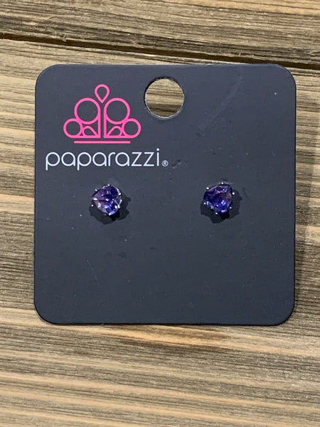 Paparazzi - Starlet Shimmer Earrings Heart Purple