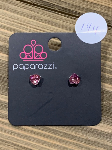 Paparazzi - Starlet Shimmer Earrings Heart Pink