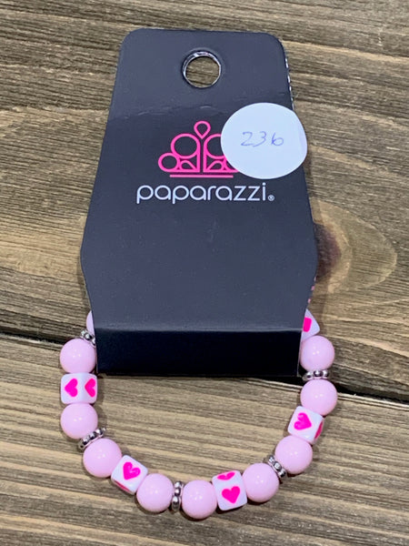 Paparazzi - Starlet Shimmer Bracelet - Pink Hearts