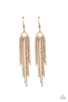 Singing in the REIGN - Gold - Paparazzi Earrings