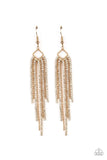 Singing in the REIGN - Gold - Paparazzi Earrings