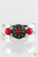 Here Comes The SUNDIAL - Red - Paparazzi Cuff Bracelet